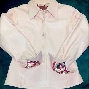 NICOLA BENTI designer pink leather jacket XS woman leather jacket mint condition